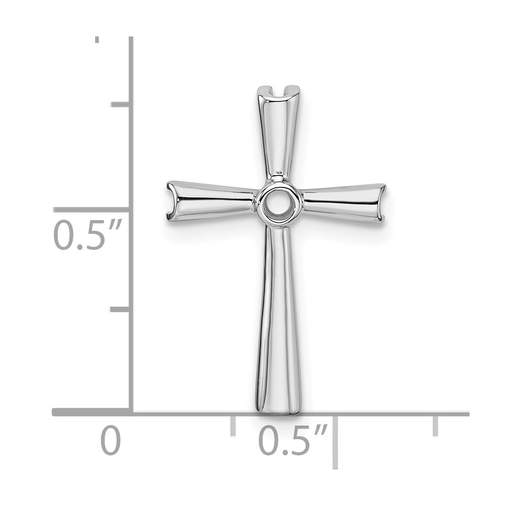 10K White Gold Holds 1-2.2mm Diamond Cross Chain Slide Mounting