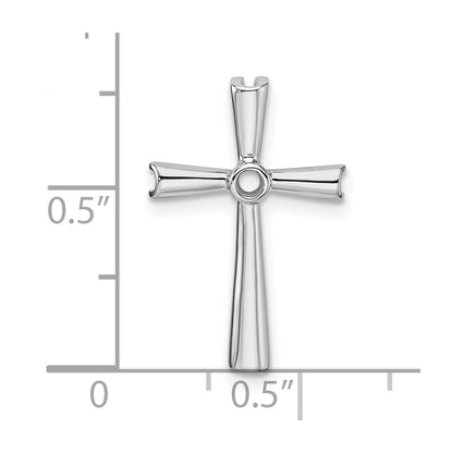 10K White Gold Holds 1-2.2mm Diamond Cross Chain Slide Mounting