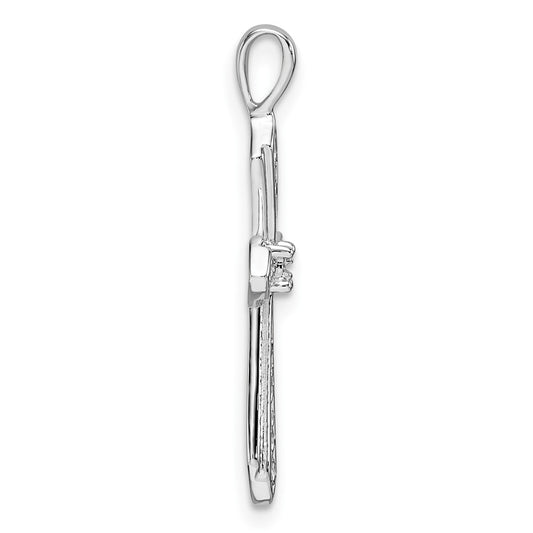 10K White Gold Holds 1-1.0mm Diamond Passion Cross Pendant Mounting