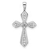 10K White Gold Holds 1-1.0mm Diamond Passion Cross Pendant Mounting