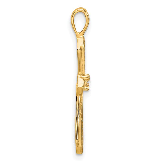 10K Holds 1-1.0mm Diamond Passion Cross Pendant Mounting