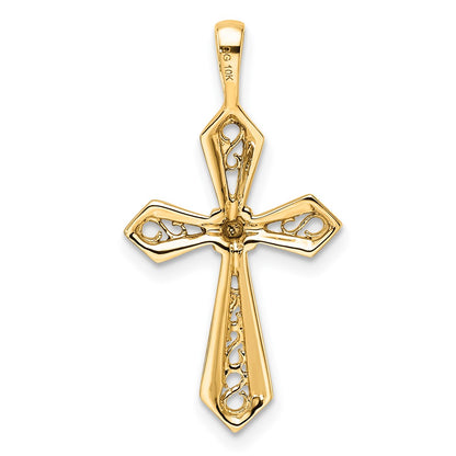 10K Holds 1-1.0mm Diamond Passion Cross Pendant Mounting