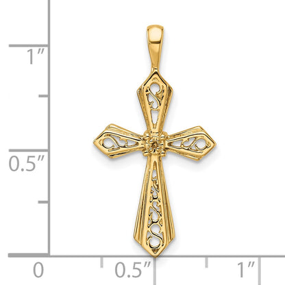 10K Holds 1-1.0mm Diamond Passion Cross Pendant Mounting