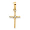 10K Small .01 carat Diamond Cross Pendant