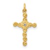 10K Small .01 carat Diamond Cross Charm