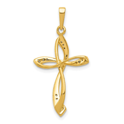 10K 1/10 carat Diamond Cross Pendant
