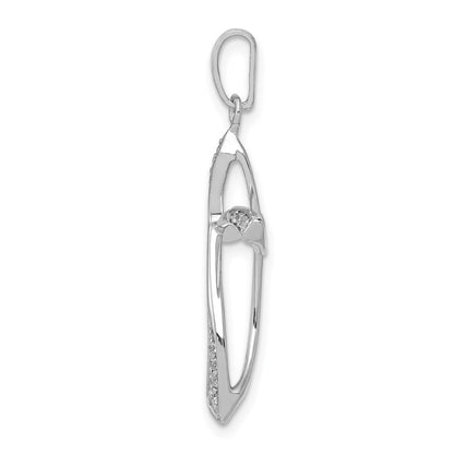 14k White Gold 1/15 carat Lab Grown Diamond VS/SI+ G+ Complete Cross Pendant