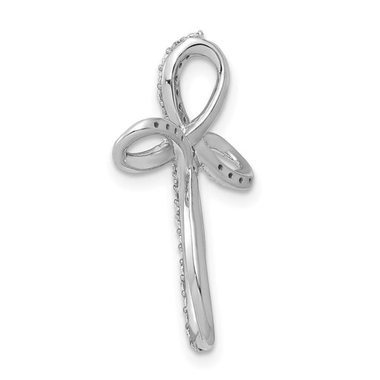 10K White Gold 1/6 carat Diamond Cross Slide Pendant