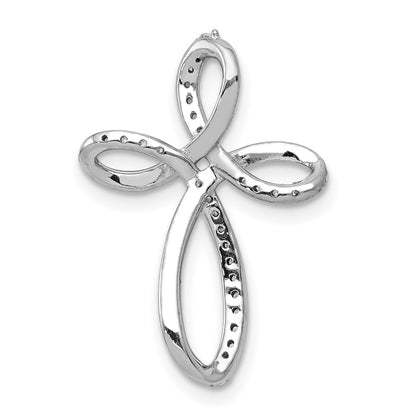 10K White Gold 1/6 carat Diamond Cross Slide Pendant