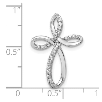 10K White Gold 1/6 carat Diamond Cross Slide Pendant