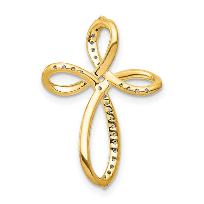 10K 1/6 carat Diamond Cross Slide Pendant