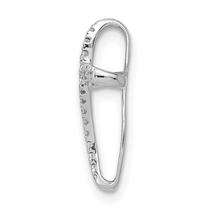 10K White Gold 1/15 carat Diamond Cross Slide Pendant