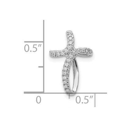 10K White Gold 1/15 carat Diamond Cross Slide Pendant