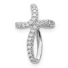10K White Gold 1/15 carat Diamond Cross Slide Pendant