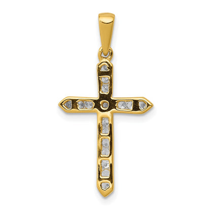 14k 1/4 carat Lab Grown Diamond VS/SI+ G+ Complete Cross Pendant