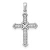 14k White Gold 1/6 carat Lab Grown Diamond VS/SI+ G+ Complete Cross Pendant