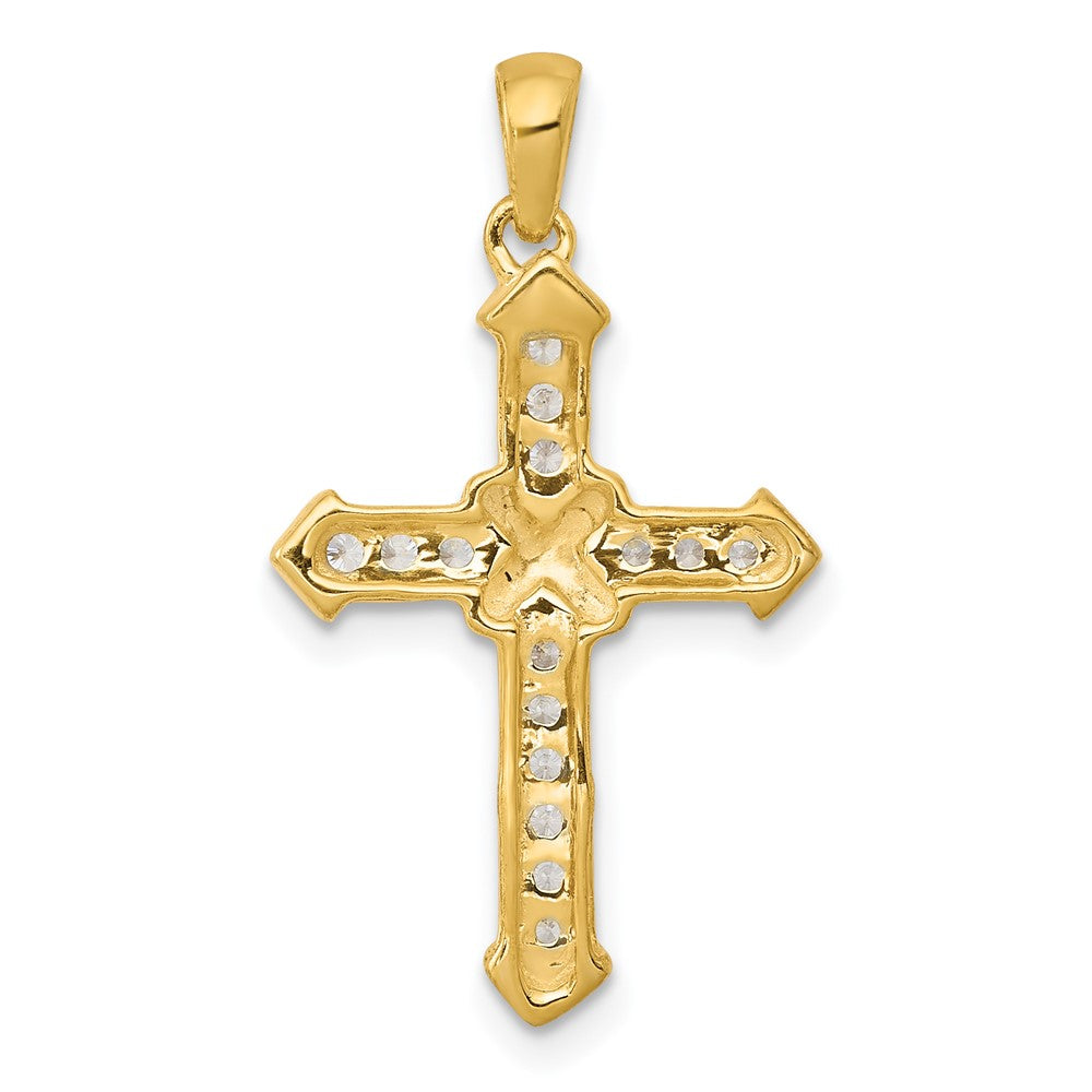 14k 1/6 carat Lab Grown Diamond VS/SI+ G+ Complete Cross Pendant
