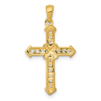 14k 1/6 carat Lab Grown Diamond VS/SI+ G+ Complete Cross Pendant