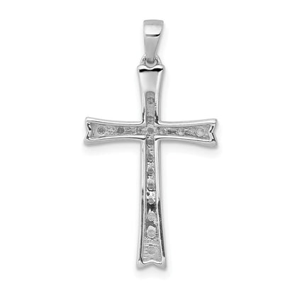 10K White Gold 1/5 carat Diamond Cross Pendant