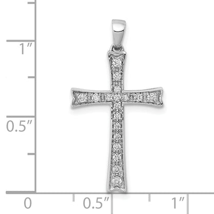 10K White Gold 1/5 carat Diamond Cross Pendant