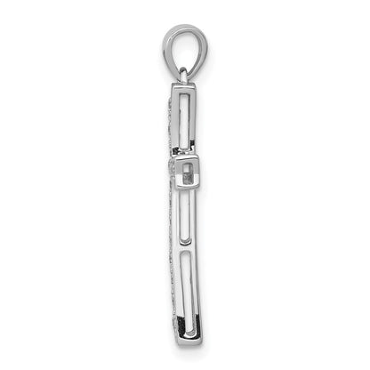14k White Gold 1/5 carat Lab Grown Diamond VS/SI+ G+ Complete Cross Pendant