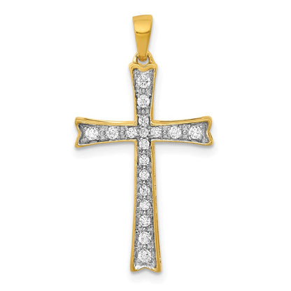 14k 1/5 carat Lab Grown Diamond VS/SI+ G+ Complete Cross Pendant