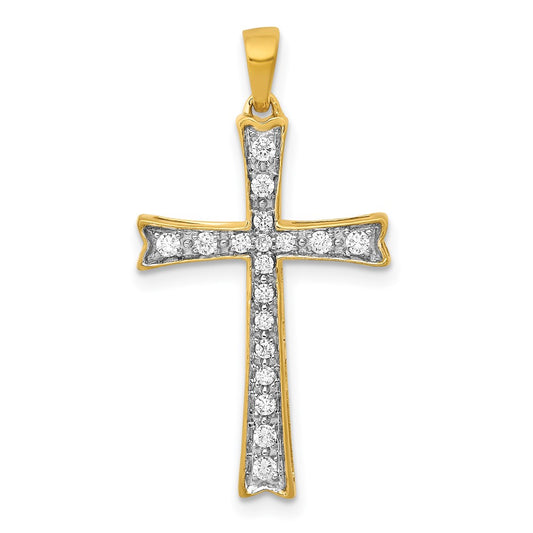 14k 1/5 carat Lab Grown Diamond VS/SI+ G+ Complete Cross Pendant