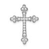 10K White Gold 1/4 carat Diamond Budded Cross Chain Slide