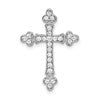 14k White Gold 1/4 carat Lab Grown Diamond VS/SI+ G+ Complete Cross Chain Slide Pendant