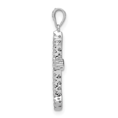 10K White Gold 1/4 carat Diamond Cross Pendant