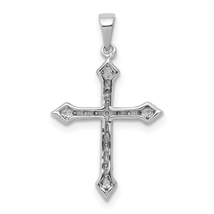 10K White Gold 1/4 carat Diamond Cross Pendant