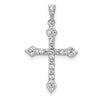 14k White Gold 1/5 carat Lab Grown Diamond VS/SI+ G+ Complete Cross Pendant