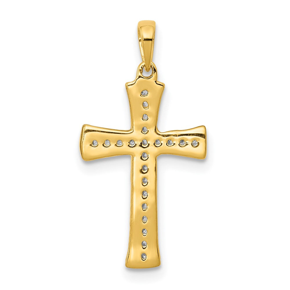 14k 1/10 carat Lab Grown Diamond VS/SI+ G+ Complete Cross Pendant