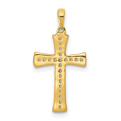 14k 1/10 carat Lab Grown Diamond VS/SI+ G+ Complete Cross Pendant