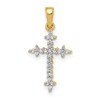 10K  1/10ct. Diamond Fleur de Lis Cross Pendant