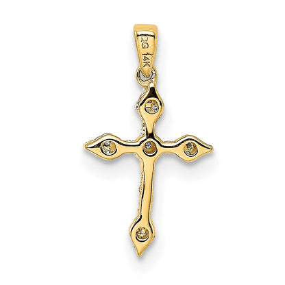 10K 1/15 carat Diamond Small Cross Pendant