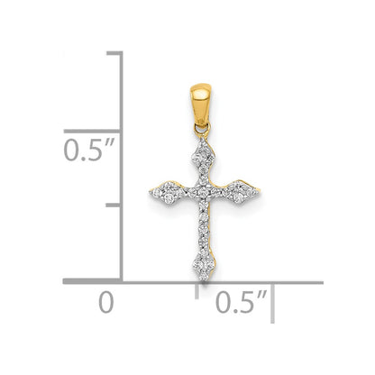 10K 1/15 carat Diamond Small Cross Pendant