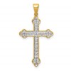 10K 1/10 carat Diamond Budded Cross Pendant