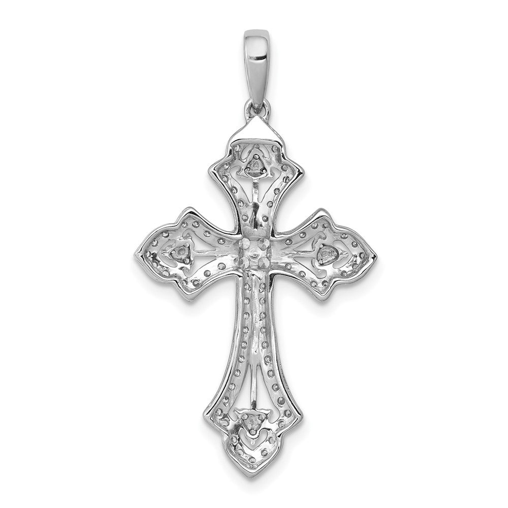 10K White Gold 1/2 carat Diamond Fancy Cross Pendant
