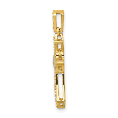10K 1/6 carat Diamond Fleur de Lis Cross Pendant