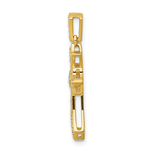 10K  1/6ct. Diamond Fleur de Lis Cross Pendant