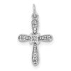 10K White Gold .03 carat Diamond Small Cross Charm