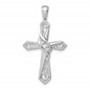 10K White Gold 1/20 carat Diamond Cross Pendant
