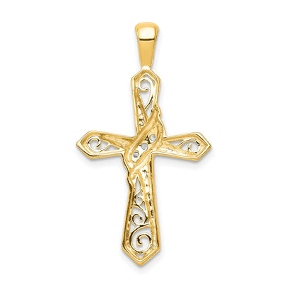 10K 1/20 carat Diamond Cross Pendant