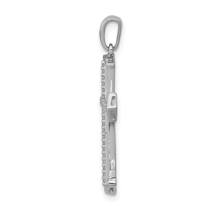 10K White Gold 1/8 carat Diamond Passion Cross Pendant