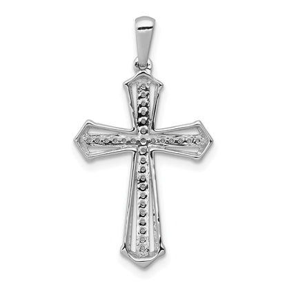 10K White Gold 1/8 carat Diamond Passion Cross Pendant