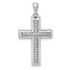 10K White Gold Large 1/10 carat Diamond Latin Cross Pendant