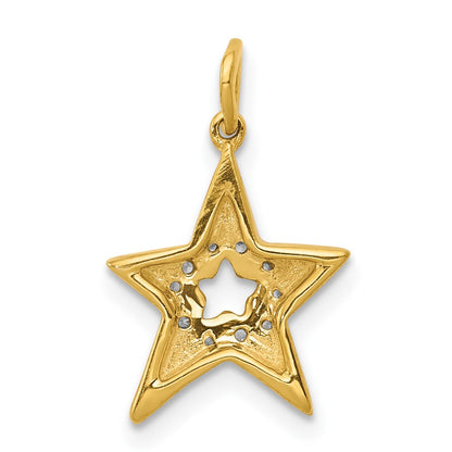10k 1/20 carat Diamond Star Charm