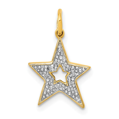 10k 1/20 carat Diamond Star Charm