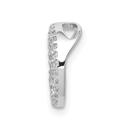 14k White Gold 1/6 carat Lab Grown Diamond VS/SI+ G+ Complete Peace Sign Chain Slide Pendant